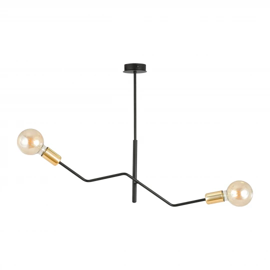 GIRO lampa wisząca, moc max.2x60W, E27, czarno-złota