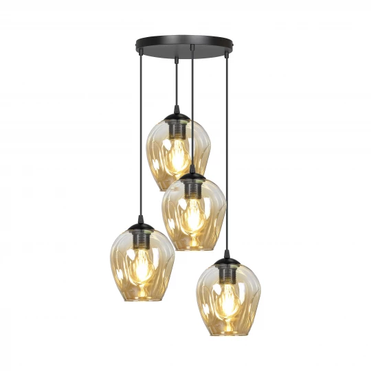 IRIS lampa wisząca, moc max.4x60W, E27, czarno-złota