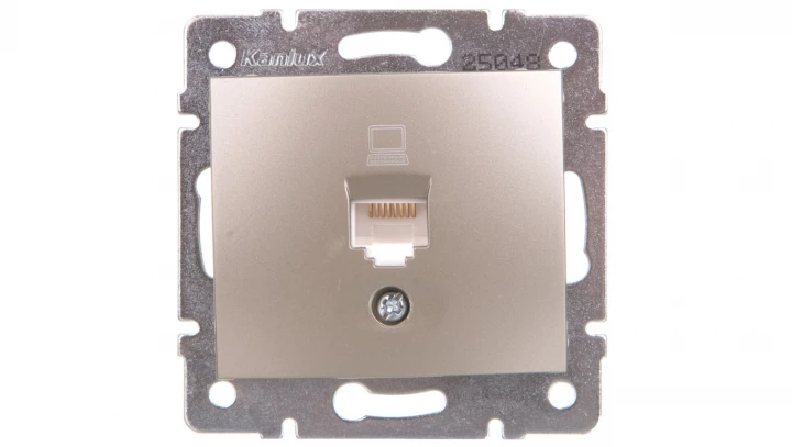 DOMO Gniazdo komputerowe pojedyncze RJ45Cat 5e Jack szampańskie 011390050 25048