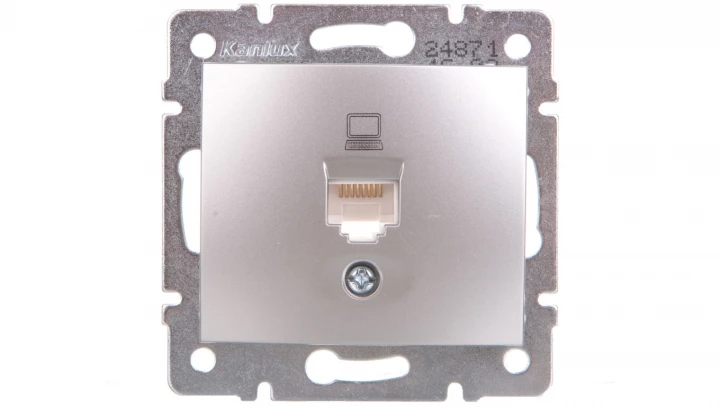 DOMO Gniazdo komputerowe pojedyncze RJ45Cat 5e Jack srebrne 011390043 24871