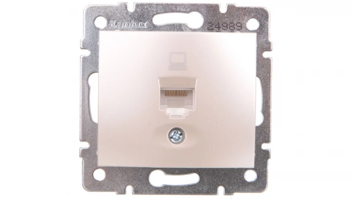 DOMO Gniazdo komputerowe pojedyncze RJ45Cat 5e Jackperłowe białe 011390030 24989