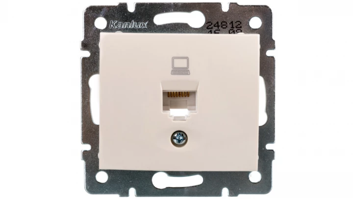 DOMO Gniazdo komputerowe pojedyncze RJ45Cat 5e Jack kremowe 011390003 24812