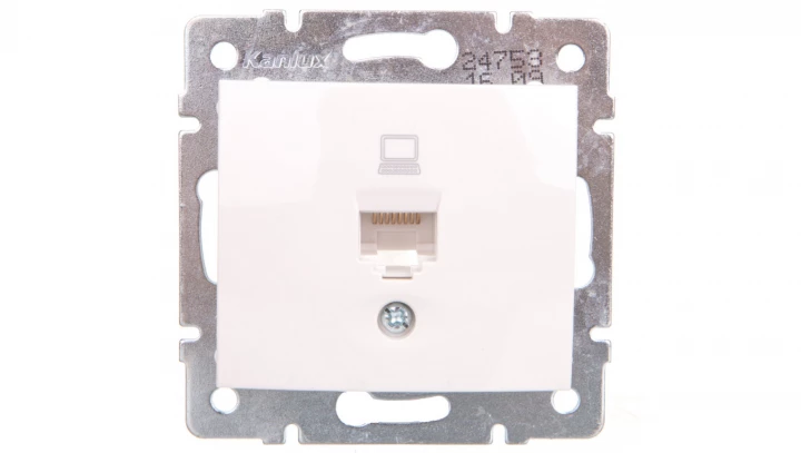 DOMO Gniazdo komputerowe pojedyncze RJ45Cat 5e Jack białe 011390002 24753