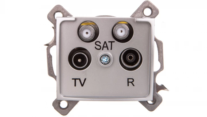DOMO Gniazdo TV2xSAT końcowe srebrne 011590043 24868