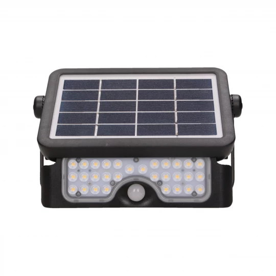 LUX LED 5W, naświetlacz solarny z czujnikiem ruchu 500lm, IP65, 4000K, 2x1500mAh, czarny,AD-SL-6108BLR4