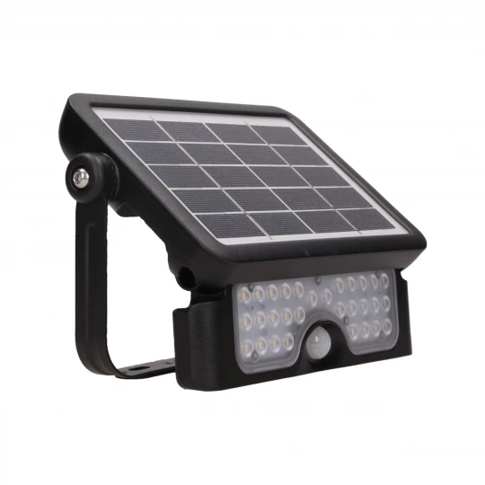 LUX LED 5W, naświetlacz solarny z czujnikiem ruchu 500lm, IP65, 4000K, 2x1500mAh, czarny,AD-SL-6108BLR4
