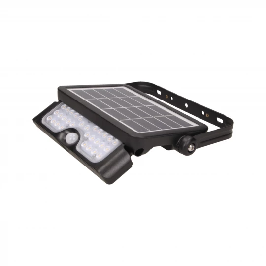 LUX LED 5W, naświetlacz solarny z czujnikiem ruchu 500lm, IP65, 4000K, 2x1500mAh, czarny,AD-SL-6108BLR4