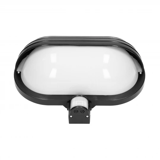 MUSAM, oprawa ogrodowa z czujnikiem ruchu 180, 1x60W, E27, IP44, z przesłoną, plastik, czarna,LF-1/B