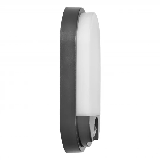 NEFRYT LED 10W, oprawa ogrodowa z czujnikiem ruchu PIR, 800lm, IP54, 4000K, szara
