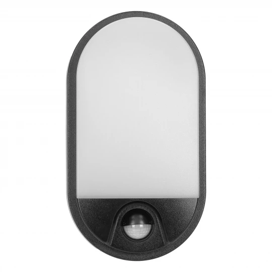 NEFRYT LED 15W, oprawa ogrodowa z czujnikiem ruchu, 1100lm, IP54, 4000K, czarna,AD-OP-6147BLPMR4