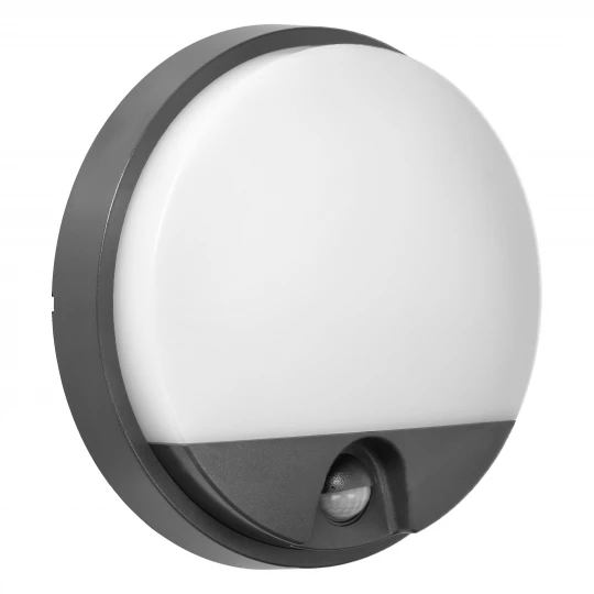 AGAT LED 15W, oprawa ogrodowa z PIR, 1100lm, IP54, 4000K, szara