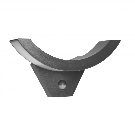 SPINEL LED 10W, oprawa ogrodowa z czujnikiem ruchu 140, 800lm, IP54, 4000K, IK10, szara,AD-OP-6119GLPMR4