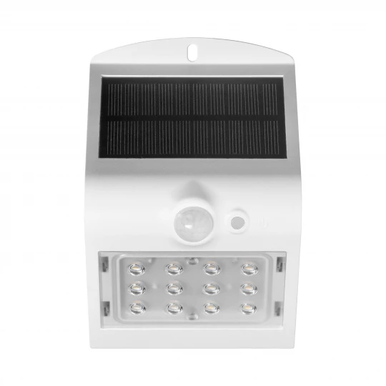 SILOE LED 1,5W, lampa solarna z czujnikiem ruchu 120st, 190lm, IP65, 4000K, 1200mAh, podwójne źródło światła, bia,AD-SL-6083WLR4