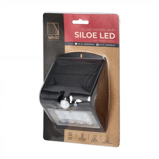 Pobierz kartę katalogową Stany magazynowe PL SILOE LED 1,5W, lampa solarna z czujnikiem ruchu 120st, 190lm, IP,AD-SL-6083BLR4
