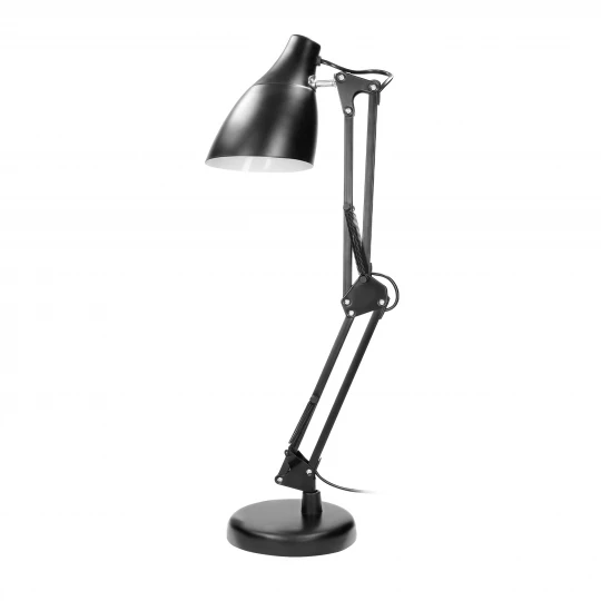 DIAN lampa biurkowa. 60W stalowa, czarna,DL-1/B
