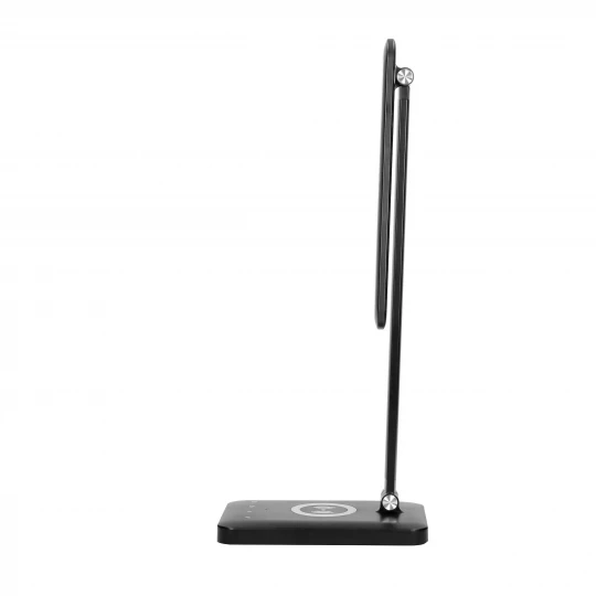 ISIYO LED 7W Lampka biurkowa z ładowarką indukcyjną i USB, 390lm, 3000-4000-6000K, zmiana barwy temperaturowej i funkcja ściemniania, czarna