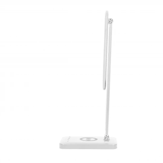 ISIYO LED 7W Lampka biurkowa z ładowarką indukcyjną i USB, 390lm, 3000-4000-6000K, zmiana barwy temperaturowej i funkcja ściemniania, biała
