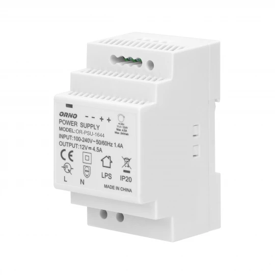 Zasilacz led na szynę DIN 54W 12VDC 4,5A OR-PSU-1644 LUX01493