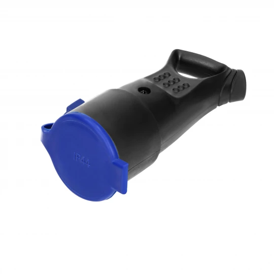 Hermetyczne gniazdo gumowe 2P+Z, proste, IP44, czarne, wersja Schuko,OR-AE-1370(GS)