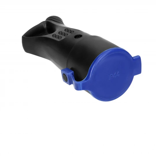 Hermetyczne gniazdo gumowe 2P+Z, proste, IP44, czarne, wersja Schuko,OR-AE-1370(GS)