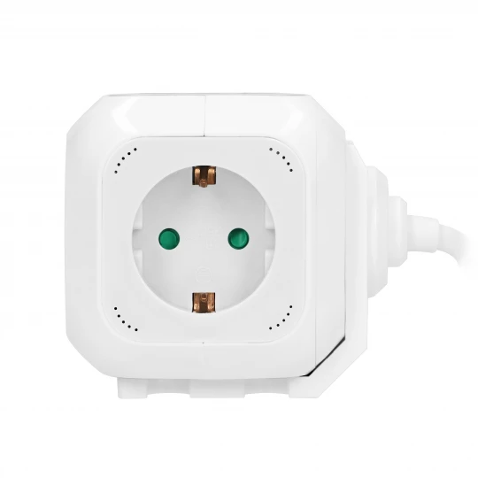 Przedłużacz 4 krotny 2P+Z (Schuko), ładowarka 2xUSB, 1,4m H05VV-F 3x1,5mm2, biały