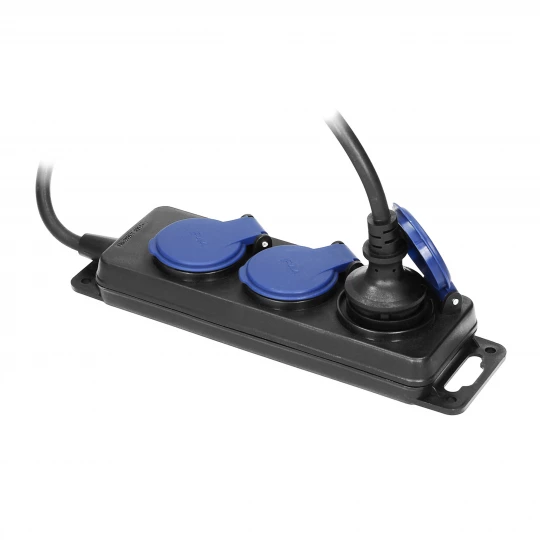 Przedłużacz warsztatowy bryzgoszczelny IP44, 3 gniazda 2P+Z IP44, przewód gumowy, H05RR-F 3x1,5mm2, długość 3m OR-AE-13158/3M