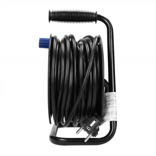 Przedłużacz bębnowy 3x1,5mm MINI, 4 gniazda 2P+Z (schuko), metalowy stojak OR-AE-13171(GS)/15M