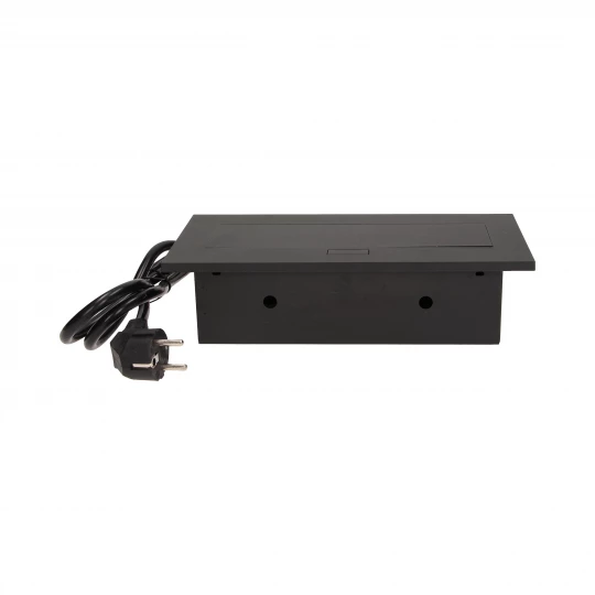 Gniazda wpuszczane w blat 3x230V /gruby rant/ 1,5m czarne OR-AE-1338/B