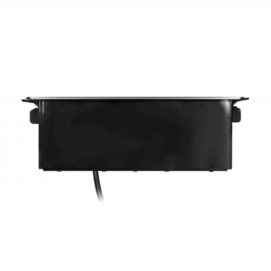 Gniazdo meblowe wysuwane z blatu z płaskim frezowanym rantem, ładowarką USB i przewodem 2m, 3x2P+Z (Schuko),,OR-GM-9014(GS)/B-G