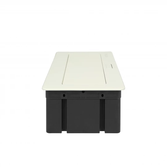 NOEN Kaseta meblowa wpuszczana w blat ze zintegrowaną ramką PCV na gniazda modułowe 3 x 45x45mm lub 6 x 22,5x45mm, przewód 1,5m, białe