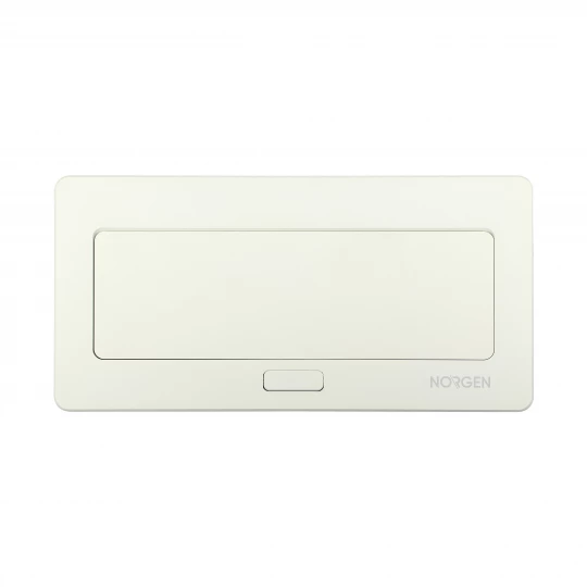 NOEN Kaseta meblowa wpuszczana w blat ze zintegrowaną ramką PCV na gniazda modułowe 3 x 45x45mm lub 6 x 22,5x45mm, przewód 1,5m, białe