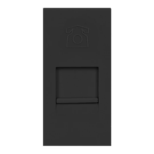 NOEN RJ11, gniazdo modułowe 22,5x45mm telefoniczne RJ11, czarne,OR-GM-9010/B/RJ11