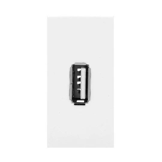 NOEN USB data, gniazdo modułowe 22,5x45mm USB data 2.0, piny, białe,OR-GM-9010/W/USBDATA