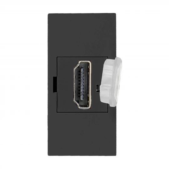 NOEN HDMI, gniazdo modułowe 22,5x45mm HDMI z zaślepką zabezpieczającą, czarne,OR-GM-9010/B/HDMI