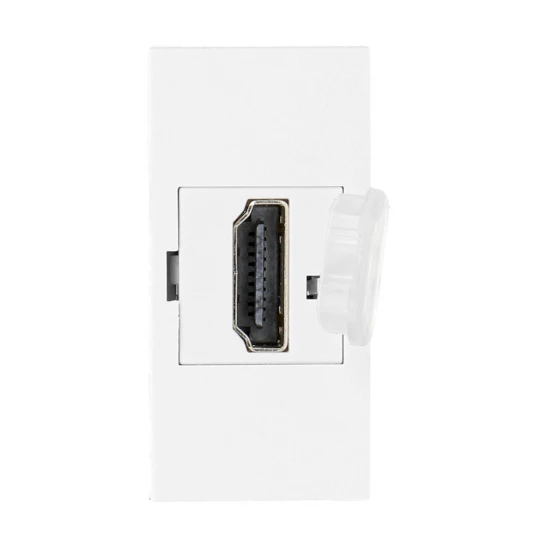 NOEN HDMI, gniazdo modułowe 22,5x45mm HDMI z zaślepką zabezpieczającą, białe,OR-GM-9010/W/HDMI
