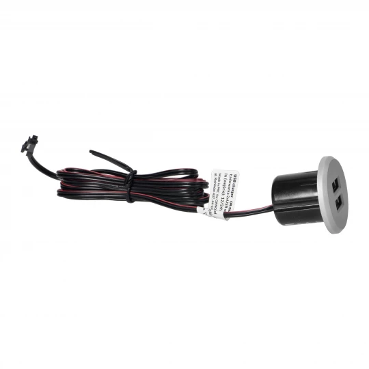 Ładowarka 2XUSB 3,4A, wpuszczana w blat, srebrna