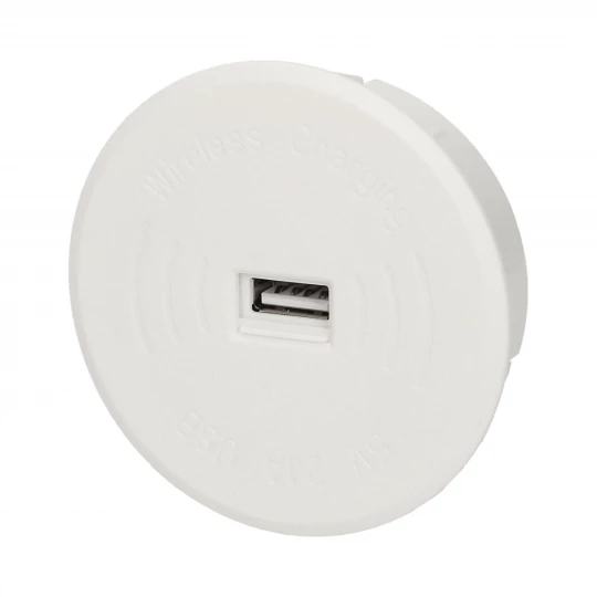 Ładowarka bezprzewodowa do Smartfona z portem USB biała OR-AE-1367/W