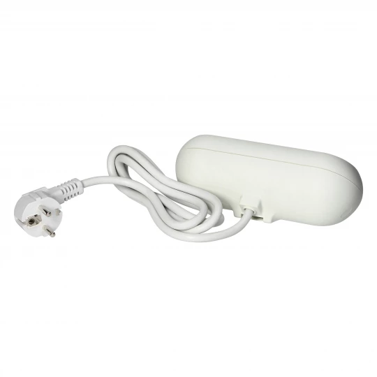 Gniazdo meblowe z uchwytem montażowym,  ładowarką USB, 2 gniazda 2P+Z (Schuko), 2xUSB, przewód 3x1,5mm² - 1,4m, białe