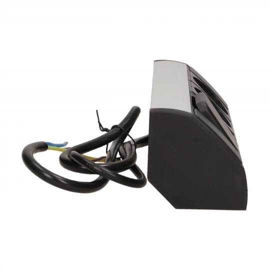 Gniazdo meblowe 2x2P+Z (Schuko) z wyłącznikiem, czarno-srebrne,OR-GM-9002/B-G(GS)