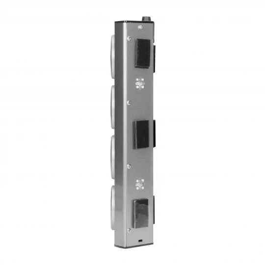 Gniazda meblowe, kuchenne montowane na rzepy  4x2P+Z INOX,