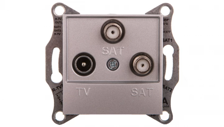 ASFORA Gniazdo TV-SAT-SAT końcowe (1dB) bez ramki aluminium EPH3600161