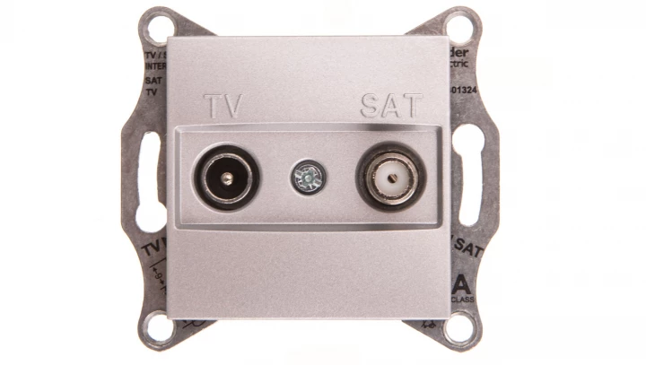 ASFORA Gniazdo TV-SAT przelotowe (4dB) bez ramki aluminium EPH3400261