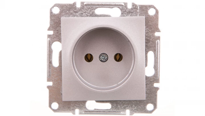 ASFORA Gniazdo pojedyncze 2P bez ramki aluminium EPH3000161