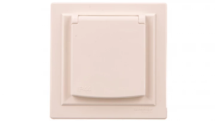 ASFORA Gniazdo 2P+PE IP44 do systemu ramkowego z ramką kremowe EPH2800623