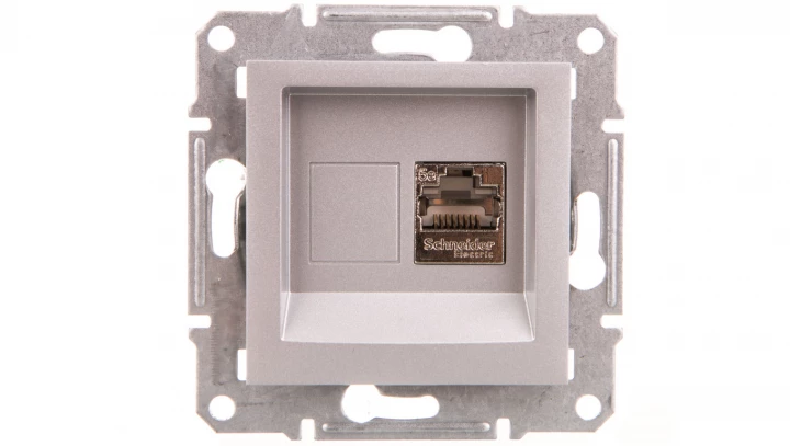 ASFORA Gniazdo komputerowe kat.5e STP bez ramki aluminium EPH5000161
