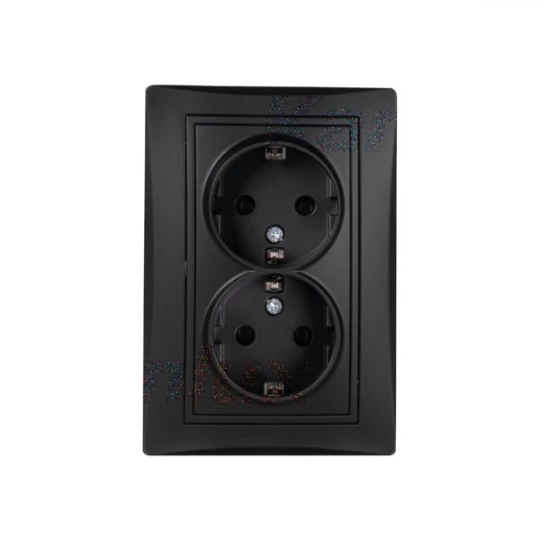 Gniazdo zasilające podwójne Schuko, kompletne DOMO 01-1270-142 cm