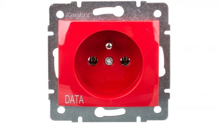 DOMO Gniazdo pojedyncze (DATA) śrubowe 16A 250V czerwony 011252134 24736
