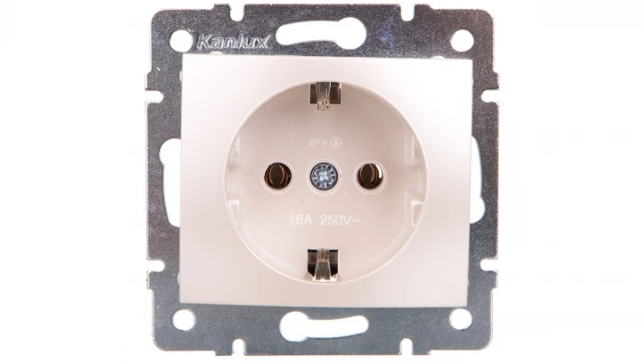 DOMO Gniazdo pojedyncze Schuko śrubowe 16A 250V perłowy biały 011220130 24967