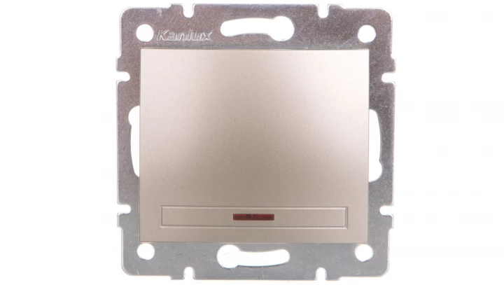DOMO Łącznik jednobiegunowy z LED szybkozłączka 10AX 250V szampański 011110250 25019