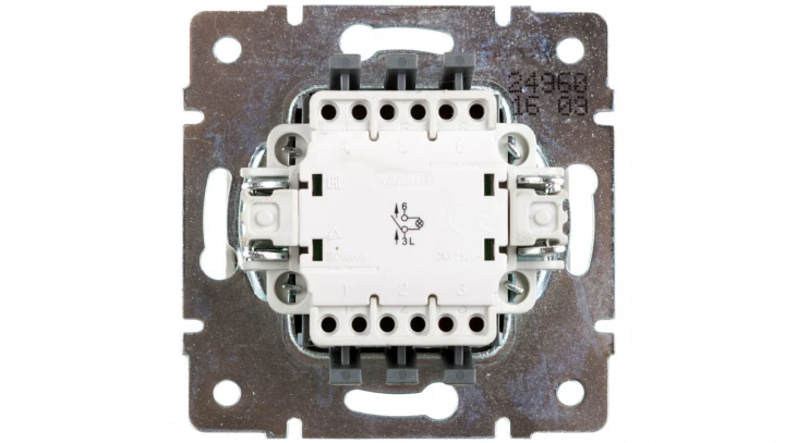 DOMO Łącznik jednobiegunowy z LED szybkozłączka 10AX 250V perłowy biały 011110230 24960